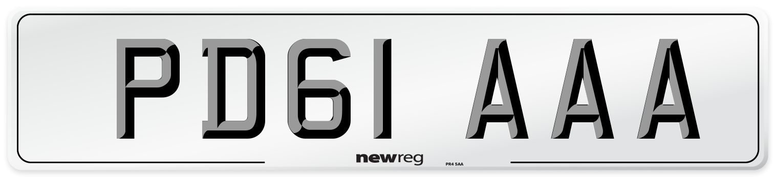 PD61 AAA Number Plate from New Reg